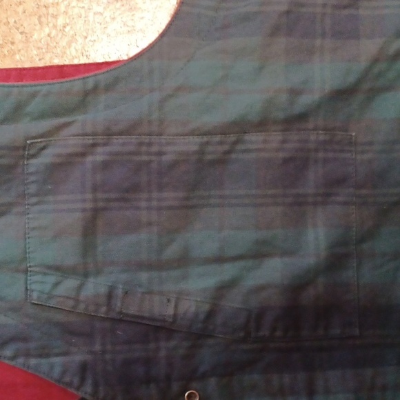 Evergreen Outerwear Vintage Plaid Wool Vest With Red Cotton Lining Men's Size L - Picture 3 of 6